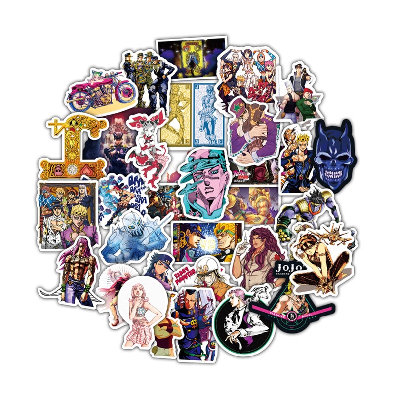 50pcs set Anime Jojo Bizarre Adventure Waterproof Sticker Cosplay Accessories Prop 1 ✅ JJBA Shop