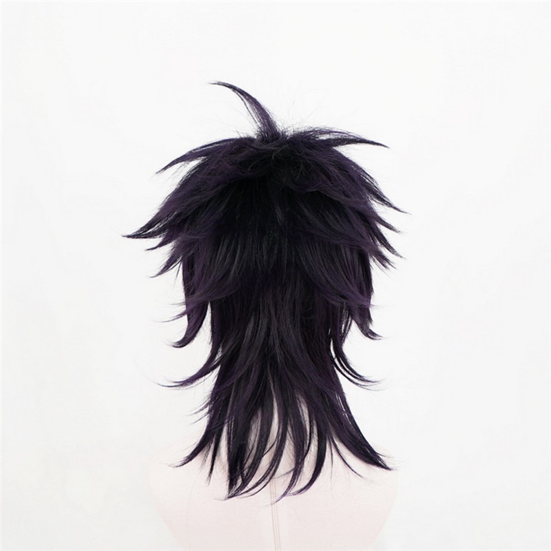 Anime JoJo s Bizarre Adventure Narancia Ghirga Cosplay Wigs Short Mix Black Purple Synthetic Hair For 3 - Jojo's Bizarre Adventure Merch