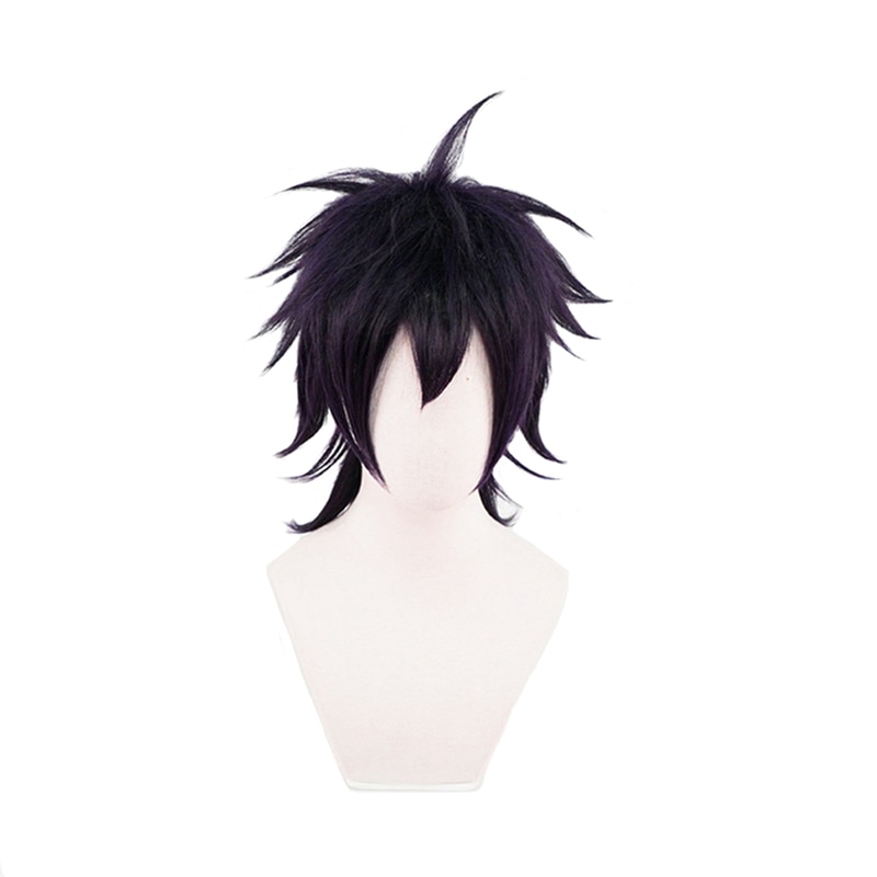 Anime JoJo s Bizarre Adventure Narancia Ghirga Cosplay Wigs Short Mix Black Purple Synthetic Hair For ✅ JJBA Shop