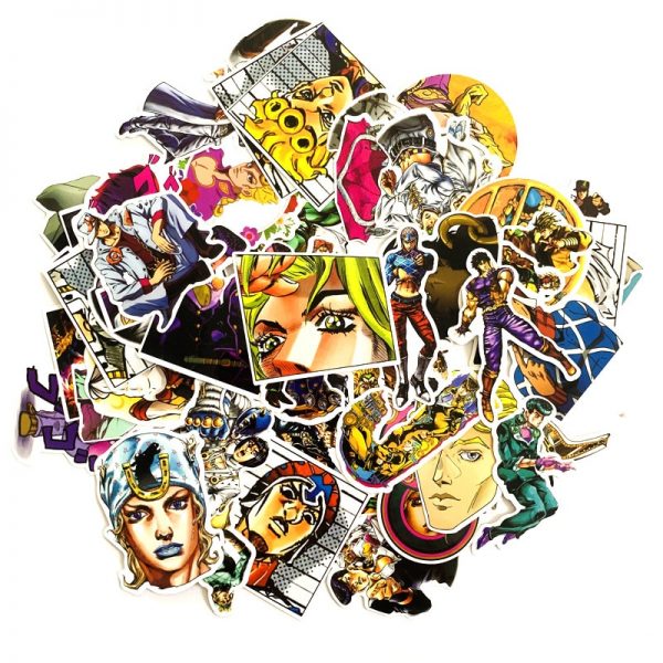 50pcs set Anime JoJo Bizarre Adventure Stickers Cosplay Accessories Prop PVC Waterproof Cartoon Decal Sticker ✅ JJBA Shop