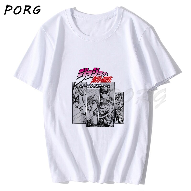 Jojos Bizarre Adventure Vintage Men Manga T shirt Harajuku Streetwear Cotton Camisetas Hombre Men Vaporwave Japan 1 ✅ JJBA Shop