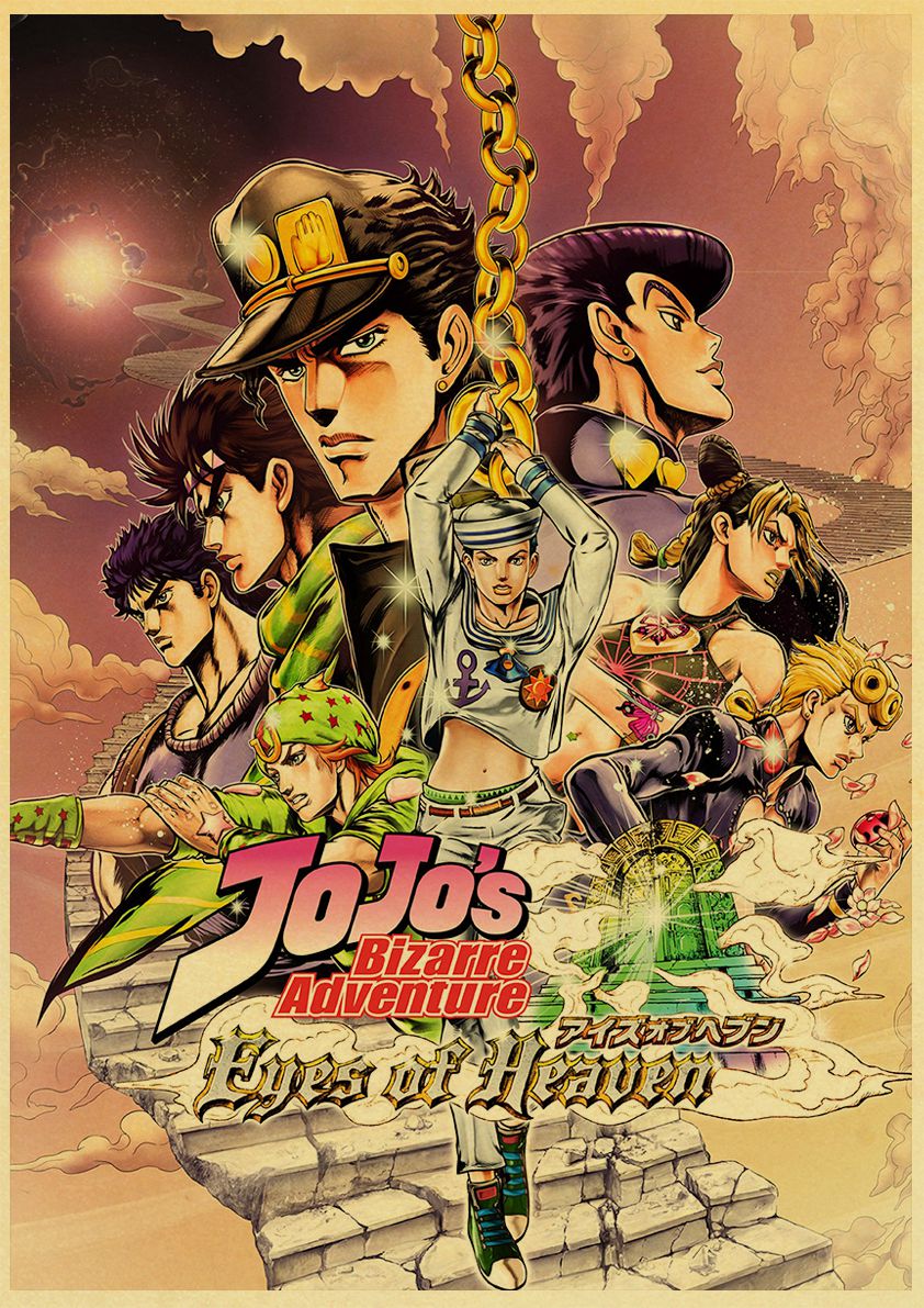 classic Anime JoJo s Bizarre Adventure JOJO Poster Action Anime retro Poster Painting Wall Art for 1 ✅ JJBA Shop
