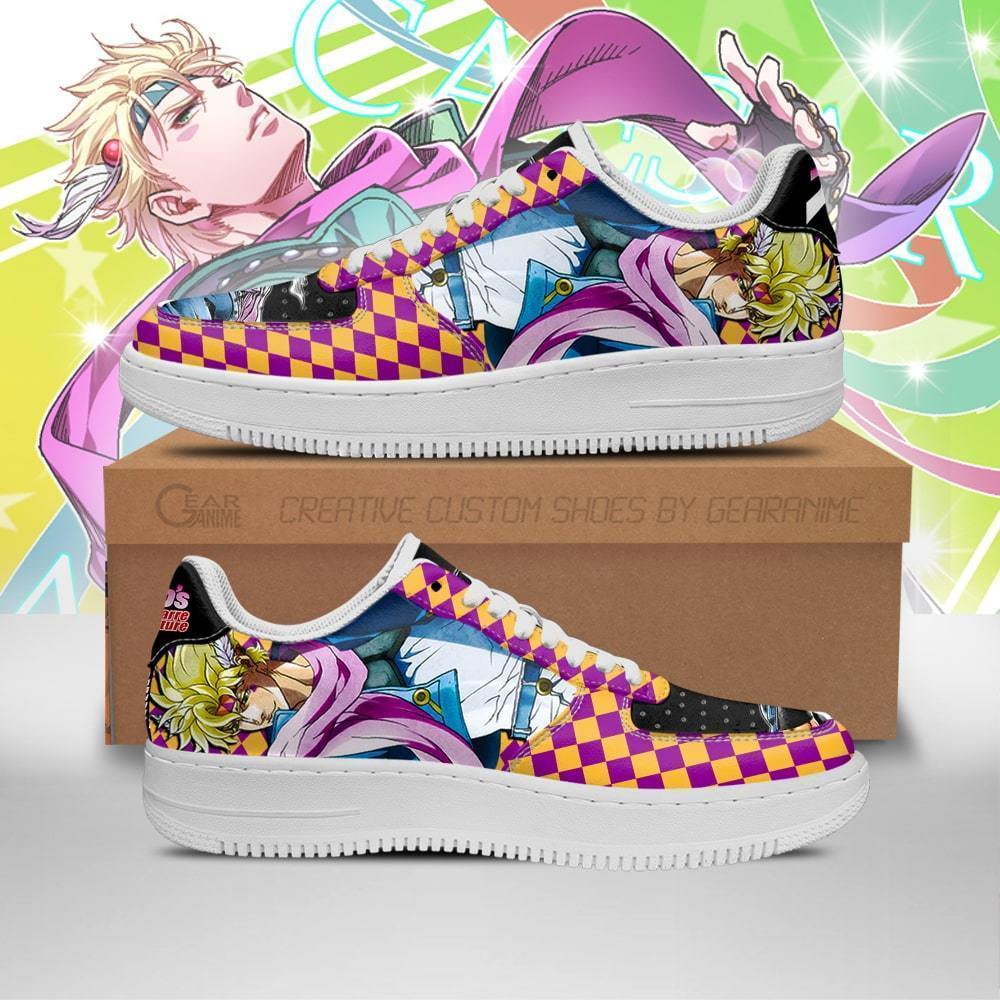 caesar anthonio zeppeli air force sneakers jojo anime shoes fan gift idea pt06 gearanime - Jojo's Bizarre Adventure Merch