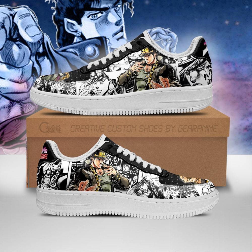 jotaro kujo air force sneakers manga style jojos anime shoes fan gift pt06 gearanime ✅ JJBA Shop