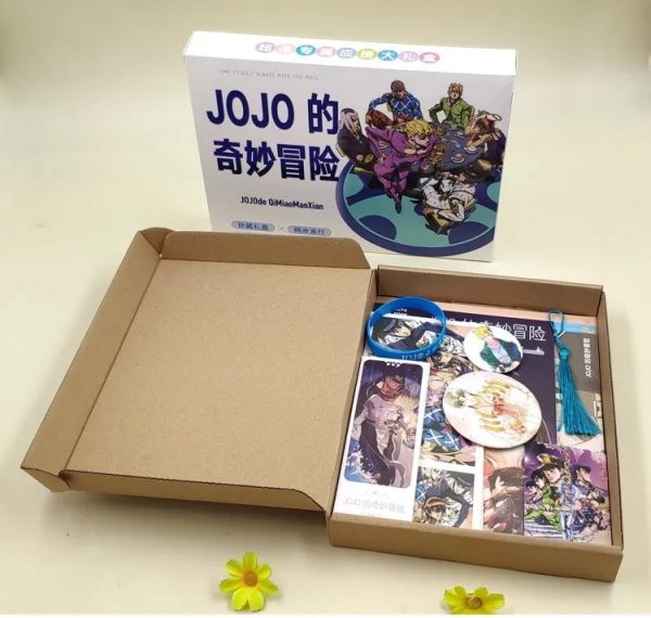 JOJOs Bizarre Adventure Anime Gift Box Notebook Poster Postcard Badge Sticker Wristband Mirror Holiday Gifts Fans 1 - Jojo's Bizarre Adventure Merch