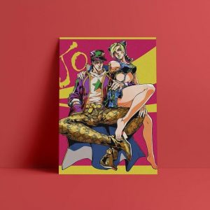 JoJo's Bizarre Adventure - Jotaro Kujo & Jolyne Cujoh Wall Art Jojo's Bizarre Adventure Merch